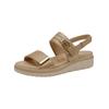 Riemchensandale TAMARIS "Tamaris Sandalen Leder", Damen, Gr. 40, beige (champagne), Leder, casual, Schuhe