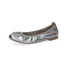 Ballerina CAPRICE "Caprice Ballerinas Leder", Damen, Gr. 41, silber, Leder, casual, Schuhe