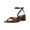 Riemchensandale STEVE MADDEN "STEVE MADDEN Sandalen Leder", Damen, Gr. 39, braun (leopard), Leder, casual, Schuhe