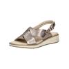 Riemchensandale CAPRICE "Caprice Sandalen Leder", Damen, Gr. 37, grau (taupe), Leder, casual, Schuhe