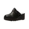 Clog FLY LONDON "Fly London Pantoletten Leder", Damen, Gr. 38, schwarz, Leder, casual, Schuhe