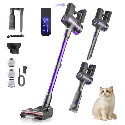 6-in-1 Cordless Stick Vacuum Cleaner, 550W Powerful Suction, Touchscreen Control