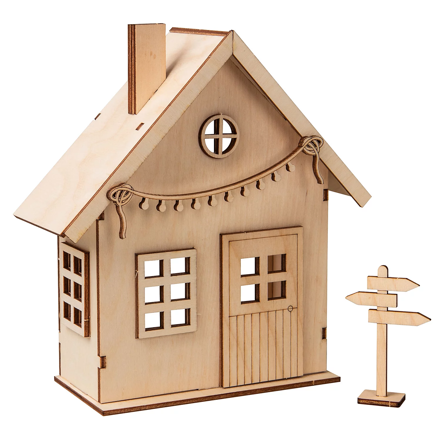 Kit créatif en bois "maison de lutin", 13,5 x 6,5 x 17,5 cm