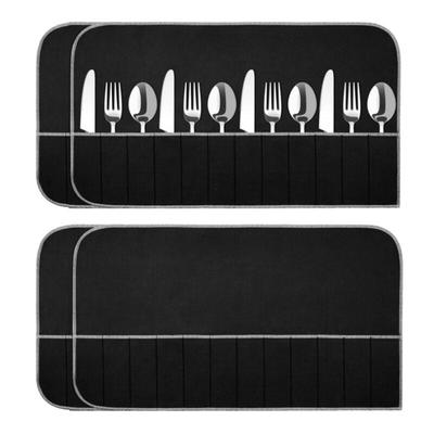 Tlily - Silber Aufbewahrungstaschen Stoff Filz Besteck Organizer Anti Anlaufschutz 4 Stück Image