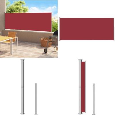 Seitenmarkise Ausziehbar 220x500 cm Rot - Sonnenmarkise - Gartensonnenmarkise - Sichtschutzmarkise Image
