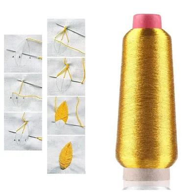 1/2pcs Metallic Thread Embroidery Gold Silver Machine Embroidery Threads 150D DIY Manual Bright Metallic Yarn Sewing Thread