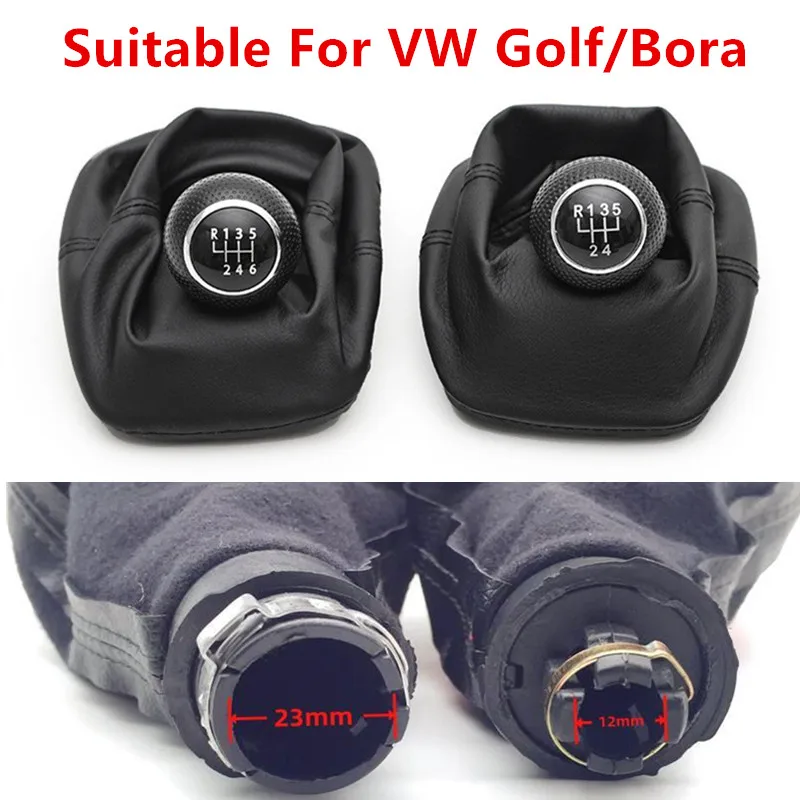Golf/Bora 3 4 5 Pomello del cambio del cambio 12/23mm Testa della leva del cambio manuale 5/6 Velocità Pomello del cambio Leva Ghetta Copertura antipolvere Parte automatica