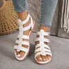 2025Damen Sandalen Sommer Elegante Frau Schuhe mit Low Heels Wohnungen Casual Gladiator Weiß Fisch Toe Designer Sandalen Wohnungen