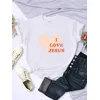 I Love Jesus Give You My Pillow Bedrucktes Kurzarm-T-Shirt für Damen Hip Hop Casual Street Tee Kleidung Damenmode Kreativ