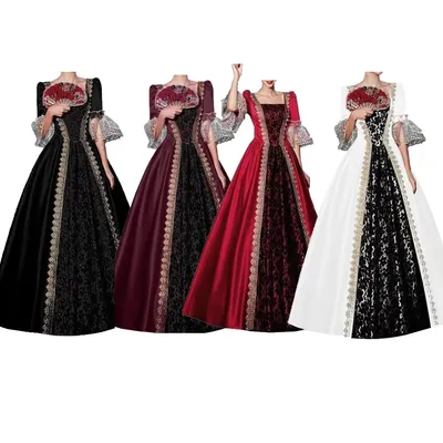 Plus Size Damen mittelalterliches Renaissance Victoria Palace Kleid Bühnenkostüm Rokoko-Stil Partykleid für Halloween Image