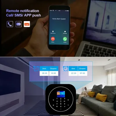 KERUI Tuya Smart Home Alarm System Kit G12 WiFi 2G GSM Home Security System mit Tür/Bewegungssensor Smart Life Fernbedienung