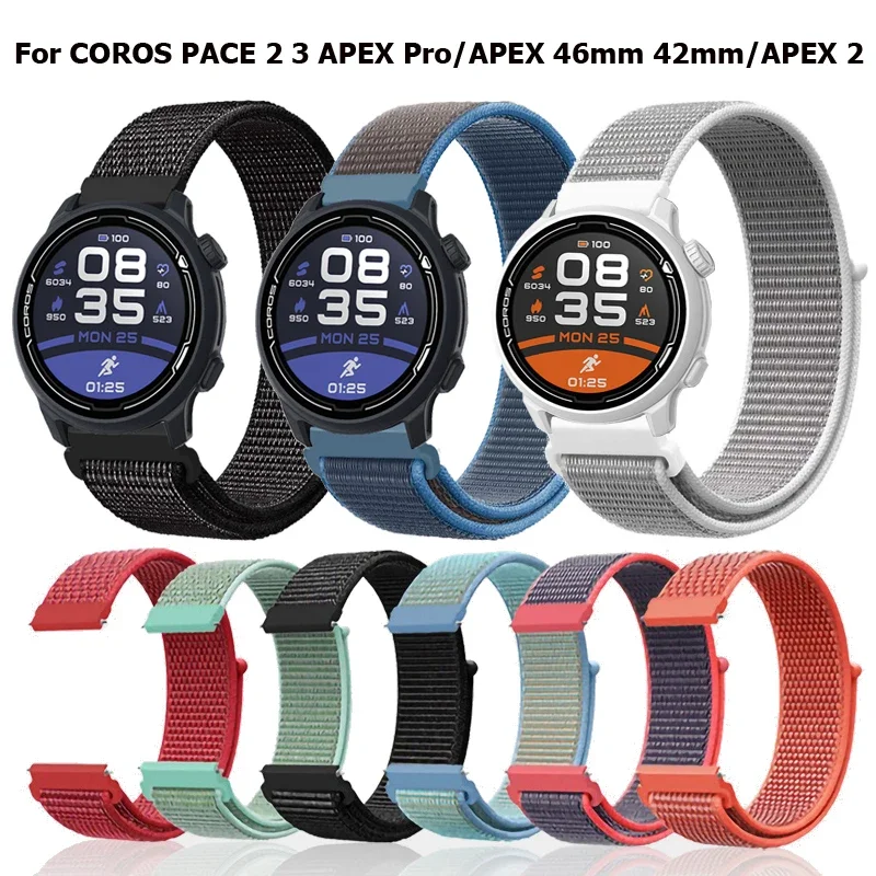 20mm 22mm Nylon Schleife Für COROS PACE 2 3 Sport Armband Armband Für COROS APEX Pro/APEX 46mm 42mm/APEX 2 Smart Uhr band Correa Image