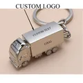 Portachiavi modello creativo in stile camion Portachiavi per auto in metallo moda Logo personalizzato Argento per uomo Portachiavi per borsa Anello Accessorio regalo