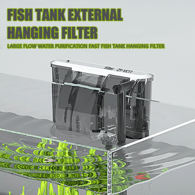 Wandmontierter Filter Drei-in-Eins-Außenwälzpumpe für Aquarien, kleine und mittlere Aquarium-Wasserfall-Sauerstoffanreicherung, 110 V, 220 V Image