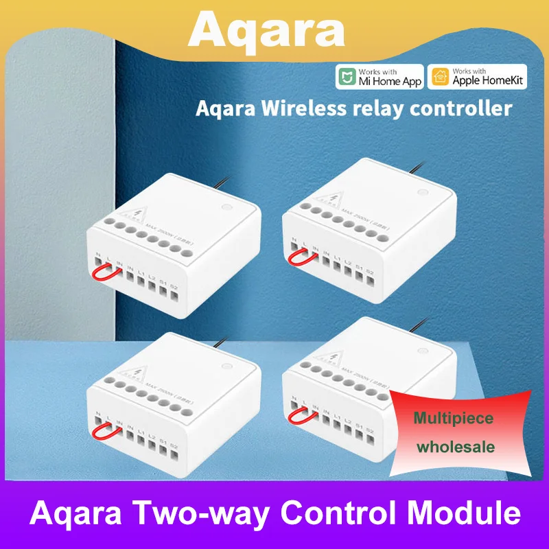 Original Aqara Zwei-Wege-Steuermodul Drahtloser Relaisschalter-Controller Zigbee Smart Channels funktioniert mit der Mi Home Homekit APP