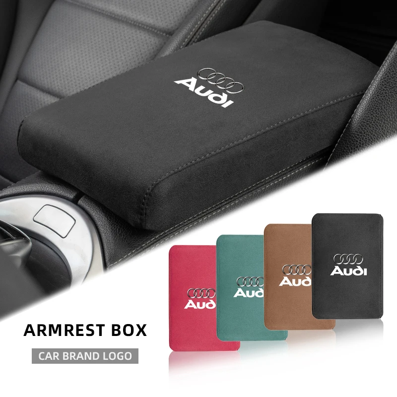 Suede Car Interior Armrest Box Mat Center Console Accessories For Audi Sline A3 A1 A4 B8 B7 A6 C7 A5 A7 A8 B9 B6 C6 Q2 Q3 Q5 Q7