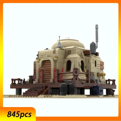 Spot MOC-141848 DlY Starry Sky Film Tatooine Wüste Stadt Militär Basis Radar Station Bausteine SW Haus Ziegel Spielzeug Image