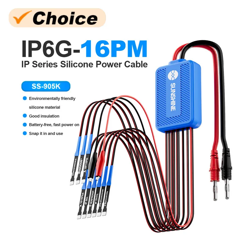 SUNSHINE SS-905K IP 6G-16ProMax Silikon-Stromkabel, gute Isolierung, batterielos, schnelles Einschalten, flexibler FPC, weicher Flex Image