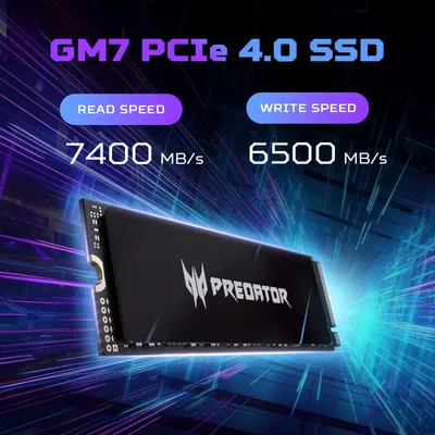 ACER PREDATOR GM7 NVMe SSD, 1TB/2TB/4TB M.2 2280 Game Drive, Read Speed up to 7200MB/s, PCIe Gen4 NVMe, High Performance Gaming