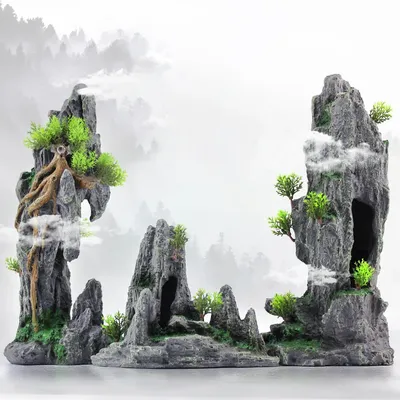 Creative Castle Shape Fish Tank Ornaments Decoration Landscaping Resin Rockery Aquarium Resin Rockery Home Craft Ornaments D9262