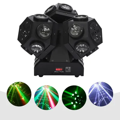 18x10W, 4-in-1 LED Moving Head Beam Light, Moving Head Disco Stage Light, DMX512, 4 Colors, Voice Control, For Party, Club