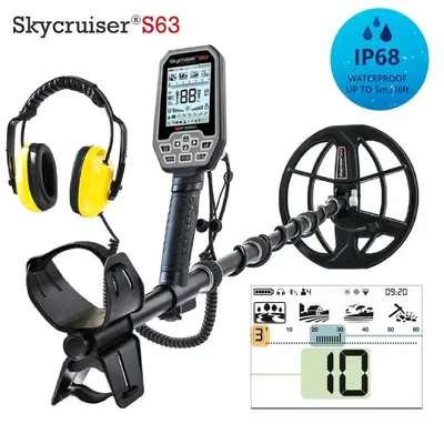 Professional Fully Waterproof High Depth Underground Gold Metal Detector S63 Multi Frequency All Metal exploration Discoveries