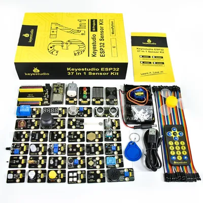Keyestudio ESP32 RFID 37 in 1 Sensor Kit with ESP32 Board For Arduino STEM Electronic DIY Kit For Adults Programming(59Projects)