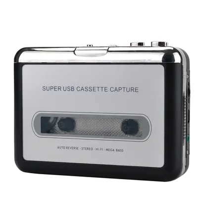 USB Cassette Player Old Cassette Tape Audio Recorder Capture Auto Reverse Walkman Tape to MP3 Format Converter with Earphone