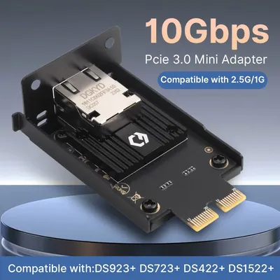 RJ45 To PCIE 3.0 10G pcie 3.0 Mini Adapter Compatible with DS923+DS723+DS422+DS1522+ PCI Express 1X Riser Card 10cm