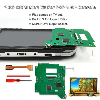 Hispeedido PSP 1000 HDMI-Compatible PCB Mod Kits For PSP 1000 Digital to Digital For PSP 1000 Console