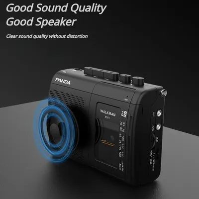 Portable cassette player with retro Walkman support for AM/FM listening and music recording