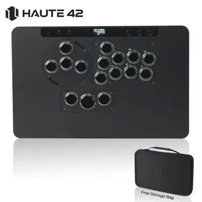 Haute42 HautePad X Hitbox Leverless Controller Arcade fight stick for PC/PS4/PS5 Stickless Controller Replaceable LP/MX Module