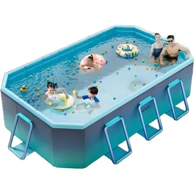 Folding pool, outdoor non-inflatable pool for children and adults, large children's pool, portable pool with hard plastic shell