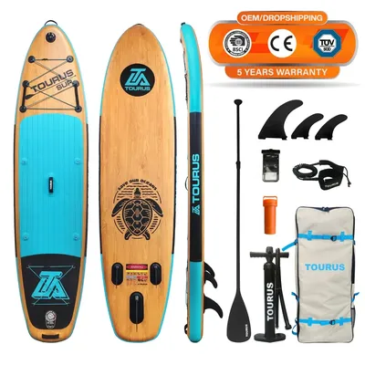 TOURUS 2023 April new arrival blue wood double layers sup boards melting inflatable stable stand up paddle board 11feet 33inch