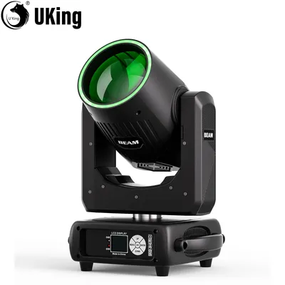U'King 295W 14R Beam Moving Head Lights With Light Strip 14Color 15Gobo 8/24Prism Stage Lights RGB Halo Effect DJ Lights For Bar