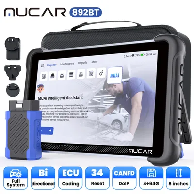 MUCAR 892BT Car OBD2 Diagnostic Tool All System Diagnosis ECU Coding Bi-directional Scanner CANFD DOIP 34 Reset Free