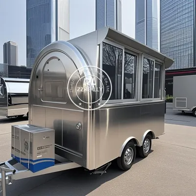 Concession Coffee Cart Mobile Kitchen Custom Fully Equipments Fast Food Truck Trailer Van Snack Ice Cream Kiosk