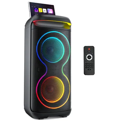 JYX Large Party Speaker, Wireless Bluetooth Speaker with Microphone, LED Party Light