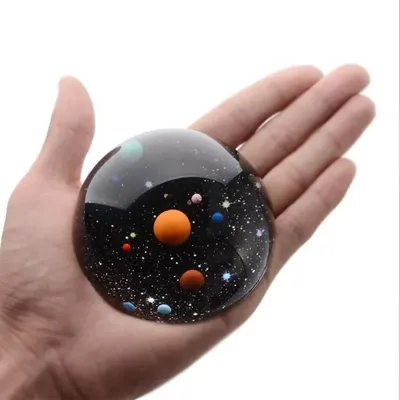 Crystal Solar System Hemisphere Glass Half Ball Paperweight Home Decoration Ornaments Decorative Balls Miniature Creative Gifts