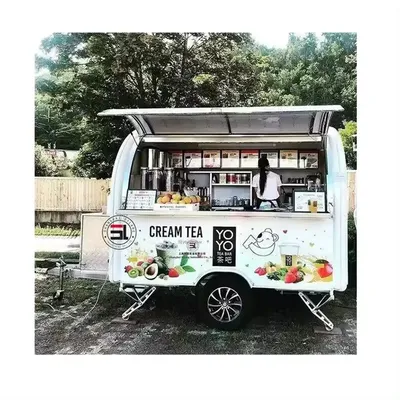 Usa Small Round Mobile Food Trailer Coffee Shop Pizza Salad Juice Dispenser Ice Cream Cart Bubble Tea Kiosk Food Truck for Sale
