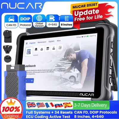 Lifetime Free Update MUCAR 892BT OBD2 Scanner CANFD&DOIP Bi-directional Diagnostic Tool Full System 34 Reset ECU Coding