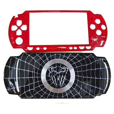 Spider Special Shell Case For PSP 2000 Game Console Top Bottom Faceplate Cover With Buttons Screws Label Sticker Replacement Kit