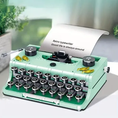 820PCS Typewriter Building Blocks Classic Creative Ideas Machine Retro Micro Bricks Model Kids DIY Toys Holiday Gifts