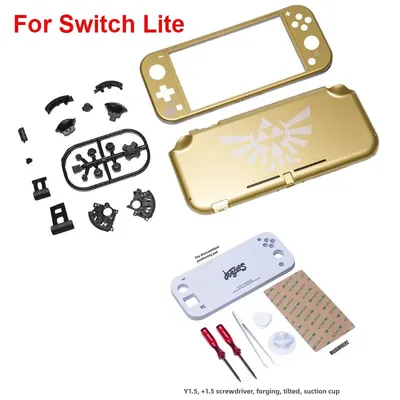 For Switch Lite Game Console Case Replacing Shell Housing Buttons Tempered Glass Film Screen Modification Accessory