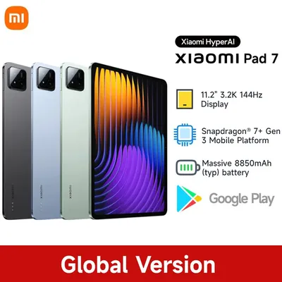 Global Version Xiaomi Pad 7 Snapdragon 7+ Gen 3 Octa-core CPU Tablet 8850mAh 13MP Camera 11.2" 3.2K Display 144Hz 45W Charging