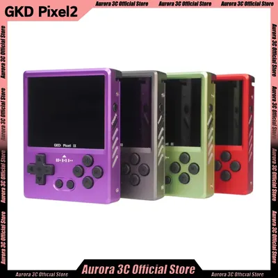 GKD Pixel 2 Handheld Game Console 2.4-Inch Portable Retro Nostalgia Game Controller Arcade Game Full Metal Body Cnc Custom
