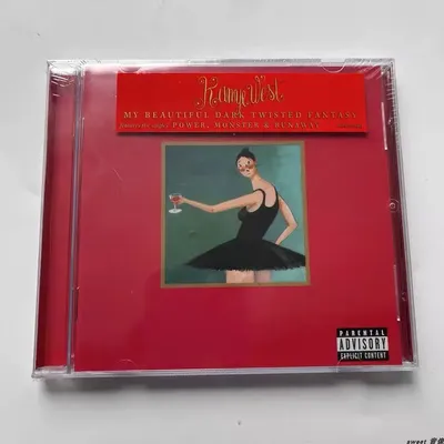 Retro Kanye West Music CD My Beautiful Dark Twisted Fantasy Album Compact Disc Cosplay CD Walkman Car Play Songs Soundtracks Box