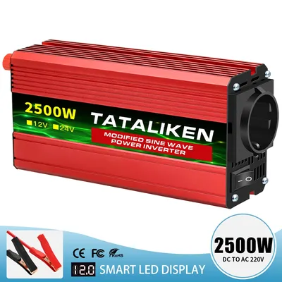 600W 1500W 2500W 3000W Modified Sine Wave Inverter 12V DC to AC 220V with voltage display