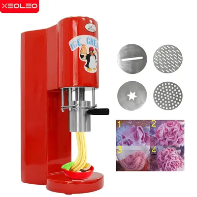 XEOLEO Spaghetti Ice Cream Machine 4 Types Ice Cream Forming Machine Spaghetti Gelato Maker Ice Cream Makers CE Red/White/Purple