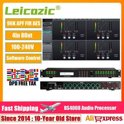 Leicozic 96KHz Digital Audio Processor with APF FIR 4In 8Out Sound Processor Professional Loudspeaker Controller RS-232 BS4008